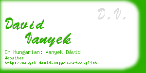 david vanyek business card